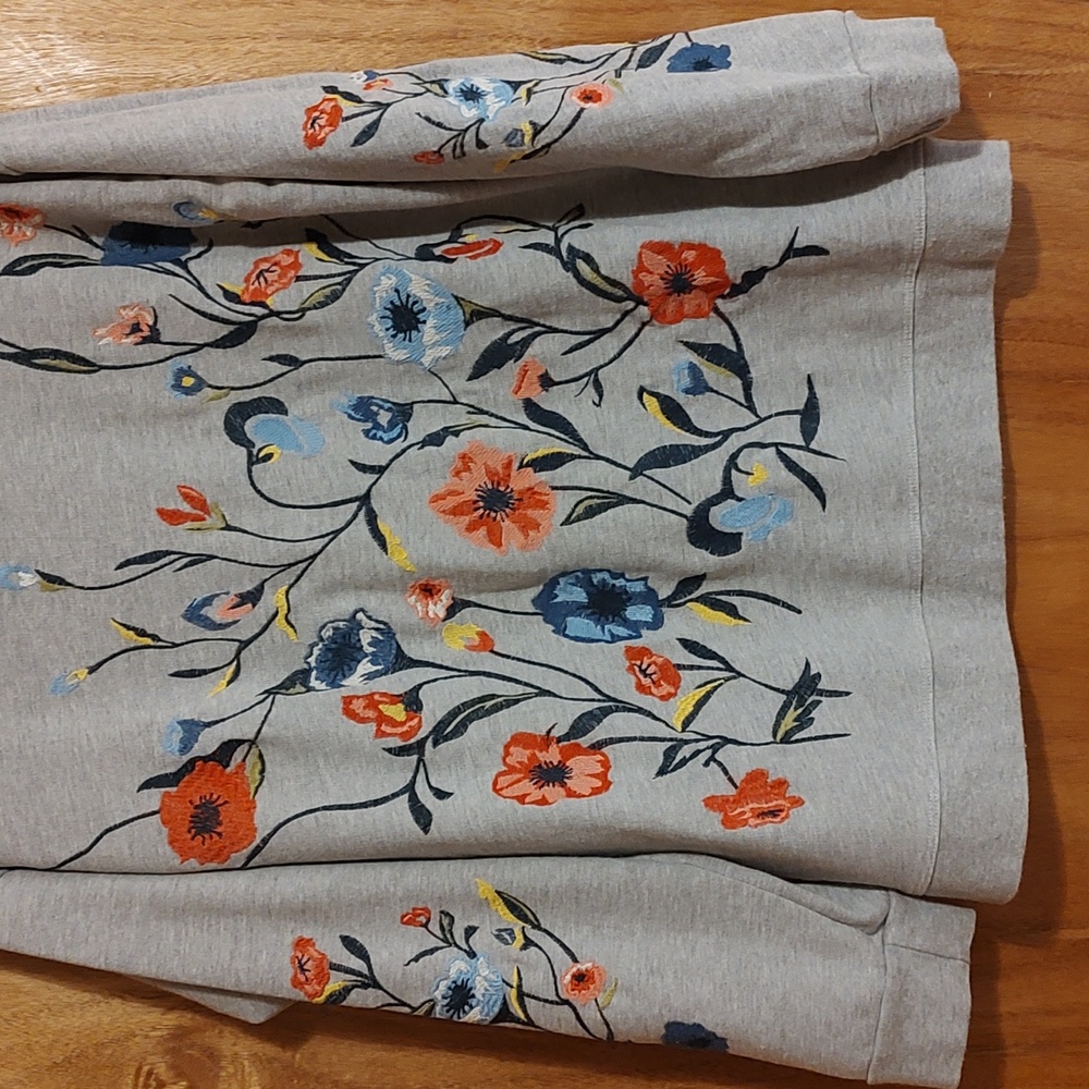 Sundry Gray Floral Embroidered Sweatshirt - Picture 3 of 13